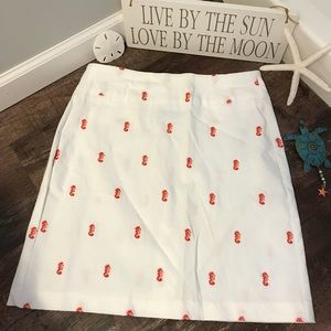 Lulu B Skirt w/ embroidered seahorses